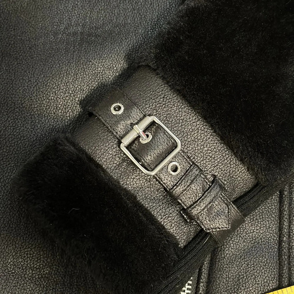 NWOT DKNY Wool Blend Faux Fur Shearling Coat Zipper Closure, Size S - Picture 7 of 14